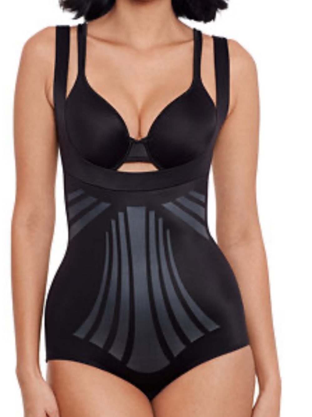 NEW Miraclesuit Black Sculpting Torsette Bodysuit with Contrast PanelsRETAIL $75 - Picture 1 of 6